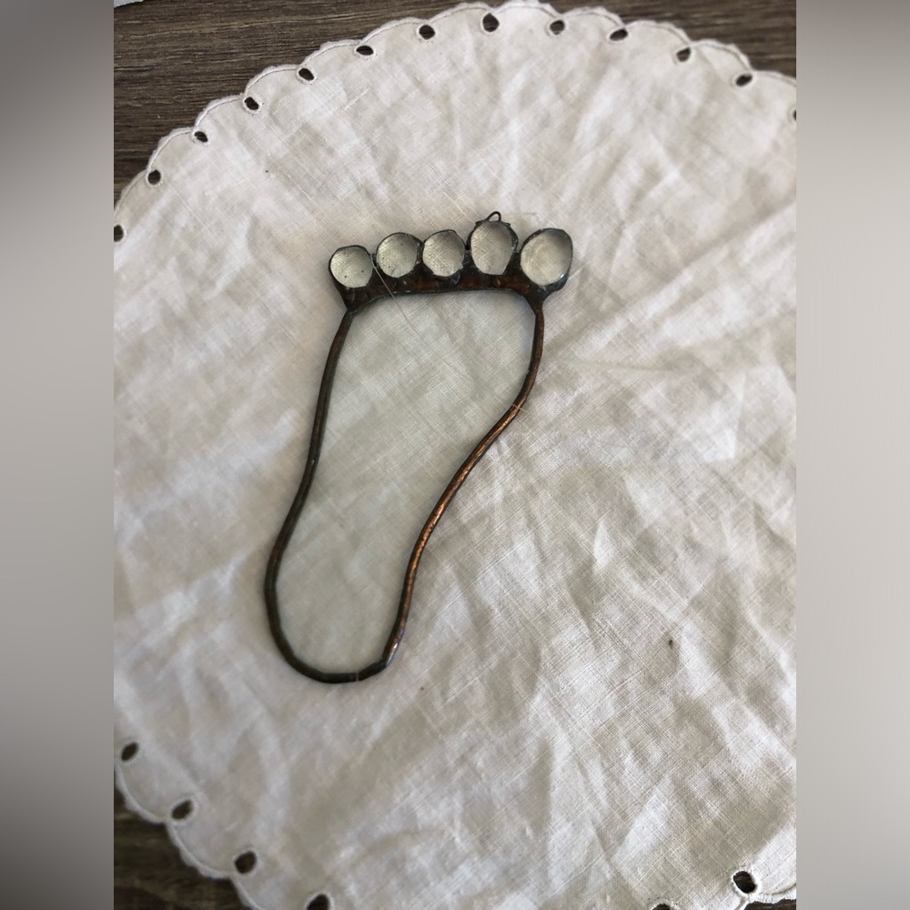 Hand Crafted Foot Shaped Stained Glass Sun Catcher